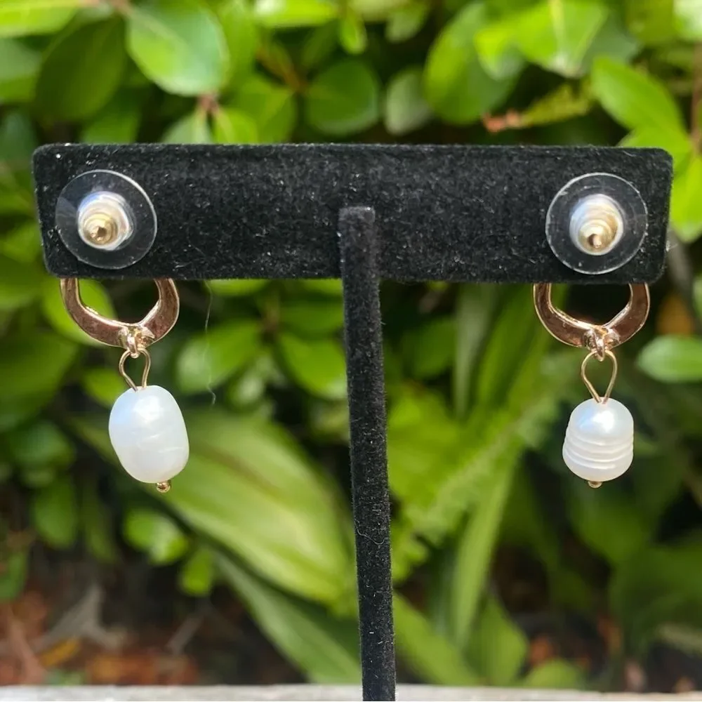 NWOT Amber Sceats Lorna 18k Gold-Plated/Freshwater Pearl Dangle Earrings Revolve